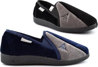 Generic Mens Memory Foam Slippers Size 13 Winston Carpet Slipper Size 6 Boys Slippers Mens Slip On Slipper Slip Ons Washable Sizes 6-13 Black/Navy Blue 12 UK