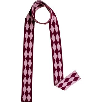 TBCo Merino Wool Harlequin Skinny Scarf in Burgundy Harlequin at Nordstrom, Size Small