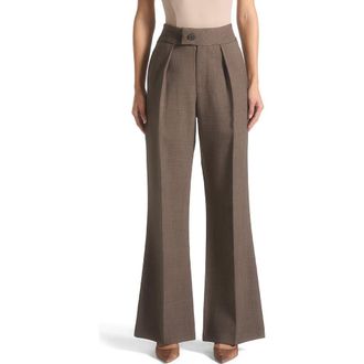 Mani&egrave;re De Voir Elsa High Waisted Tailored Trousers in Dark Taupe at Nordstrom, Size 10
