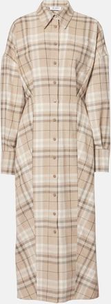 The Attico Checked cotton-blend shirt dress
