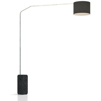 Top-Light Piantana terra arco moderna top light slope 1188 b2 e27 led metallo tessuto lampada terra, paralume nero