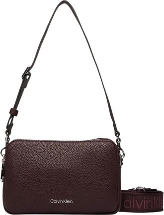 Calvin Klein Webbing 2x Strap Cameratas - Dames - Tassen - Bruin - Maat: ONE Size