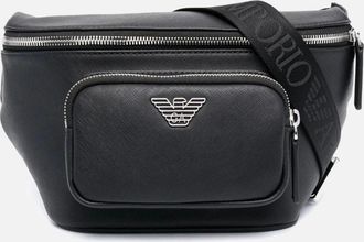 Emporio Armani Mens BRANDED BELT BAG - Black - Size: OS