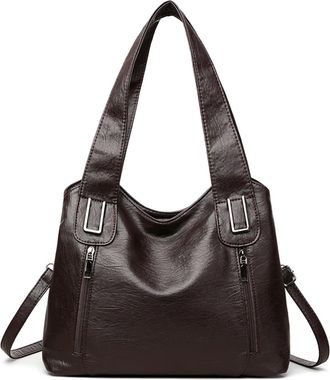 Generic Womens Crossbody Bag PU Leather Shoulder Purse Handbags Tote Bags, Compatible For Ladies With Long Adjustable Strap(Coffee)