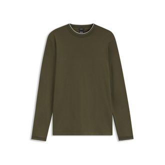 BOSS Long-sleeved T-shirt in mercerized cotton with contrast trim