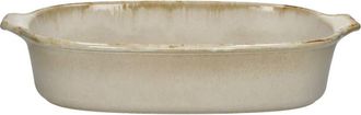 POMAX Fuente de horno de gres beige 42x27x9 cm
