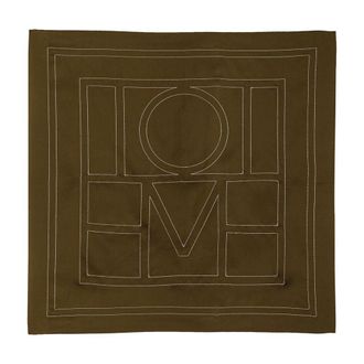 Toteme Embroidered Monogram Silk Scarf - Brown