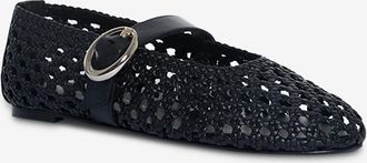 Stuart Weitzman Flecht-Riemchenballerinas aus Leder Thea Mary Jane 05