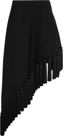 Alaia Tassel Asymmetric Wool Skirt in Noir Alaia at Nordstrom, Size 10 Us