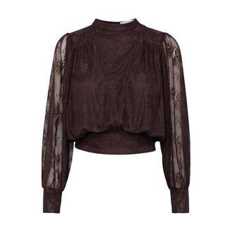 Sisters Point Dames, Blouses & Shirts, Bruin, Maat: XS Nylon