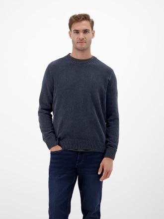 Lerros Rundhalspullover LERROS, Herren, Gr. XXL, classic navy, Strick, Obermaterial: 82% Baumwolle, 18% Polyester, unifarben, normal h&uuml;ftbedeckend, Rundhals,