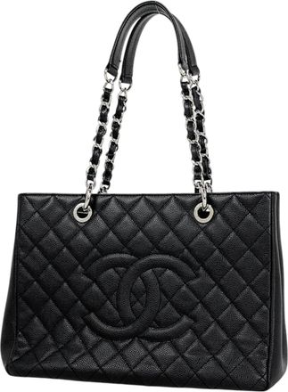 Chanel Black Grained Calfskin Tote Bag (Pre-Owned)