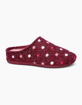 Hotter Womens Dotty Womens Slippers - Red - Size: 8