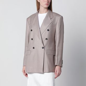 Tagliatore Double-breasted blazer in grey wool and silk blend