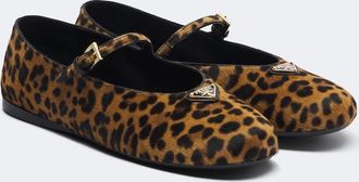 Prada Leopard-print calf hair Mary Jane flats