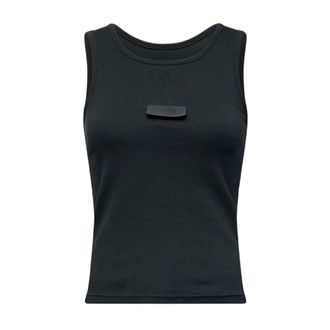Maison Margiela Tops, Dames, Zwart, S, Katoen, Geribbelde Tanktop