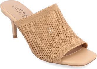 Journee Collection Womens Leighton Soft Knit Slip On Open Toe Pumps