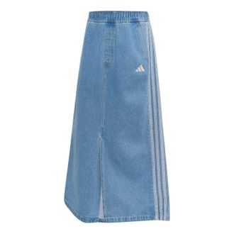 adidas (WMNS) adidas Stadium Washed Denim Loose Fit Skirt Asia Sizing Crystal Sky KV0622