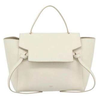 Celine Belt Bag Textured Leather White Leather Handbag (Pre-Owned)