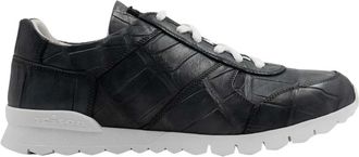 Kiton Leren Krokodillen Sneakers - Heren - Sneakers - Grijs - 42 EU - Leer - Schoenen