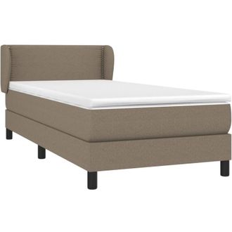 vidaXL Cama Box Spring Con Colch&oacute;n Tela Gris Taupe 90x190 Cm Vidaxl