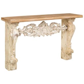 Wanderlust Deco Recibidor de madera y magnesio blanco 146x32x90h cm