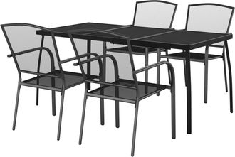 vidaXL Set Da Pranzo Da Giardino 5 Pz In Acciaio Antracite - Vidaxl