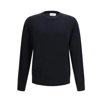 Laneus Katoenen sweatshirt met ronde hals en ribgebreide boorden - Heren - Ronde hals truien - Zwart - 2XL - Katoen - Truien & Vesten