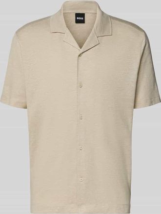 HUGO BOSS Regular Fit Freizeithemd aus Leinen-Baumwoll-Mix Modell H-POWELL in Beige, Gr&ouml;&szlig;e XXXL