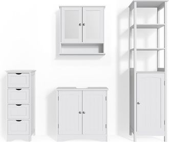 Vicco Conjunto De Muebles De Ba&ntilde;o Bianco, Blanco, 4 Piezas