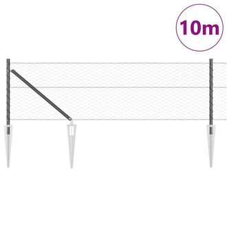 Berkfield Home Hexagon Fence Grey 0.6x10 m Steel