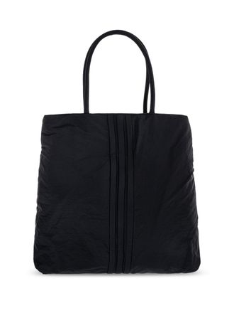 Yohji Yamamoto Womens Padded Stripes Logo Tote Bag Black >