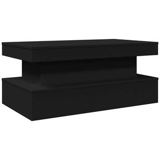 vidaXL Mesa De Centro Con Luces Led Negro 90x50x40 Cm Vidaxl