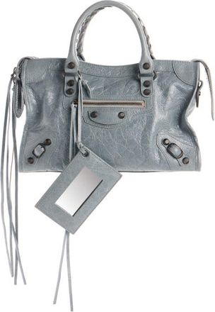 Balenciaga Small Le City Arena Leather Top Handle Bag in 4751 Blue Grey at Nordstrom