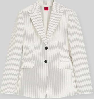 HUGO BOSS Regular Fit Blazer mit 2-Knopf-Verschluss Modell ASMALLA in Offwhite, Gr&ouml;&szlig;e 32