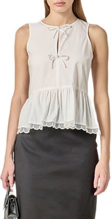 English Factory Sleeveless Peplum Top in White at Nordstrom, Size X-Small