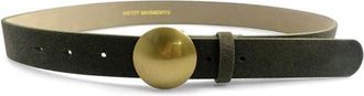 Petit Moments Austin Suede Buckle Belt in Green Suede/Gold at Nordstrom, Size X-Large