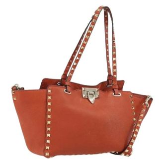 Valentino Pre-owned Vintage Handtas - Dames - Pre-owned - Oranje - Maat: ONE Size Leer