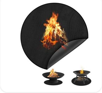 OEM Alfombrilla Protectora Ign&iacute;fuga Para Fogatas Redondas - 120 Cm, Ign&iacute;fuga, Impermeable Y Resistente Al Aceite, Para Uso En Exteriores