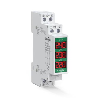 OEM Volt&iacute;metro Trif&aacute;sico De 60-450 V Con Pantalla Lcd, Comprobador De Tensi&oacute;n, Volt&iacute;metro Digital Y Detector De Tensi&oacute;n Para Montaje En Riel Din