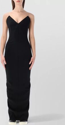 Rick Owens viscose blend v-neck spaghetti-strap maxi dress