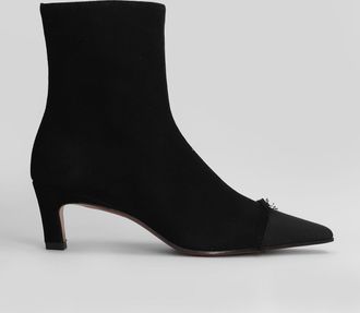 Roberto Festa Milano Evari High Heels Ankle Boots In Black Suede
