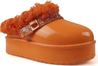Zigi Soho Sheridan Faux Fur Platform Slipper in Orange O at Nordstrom, Size 11
