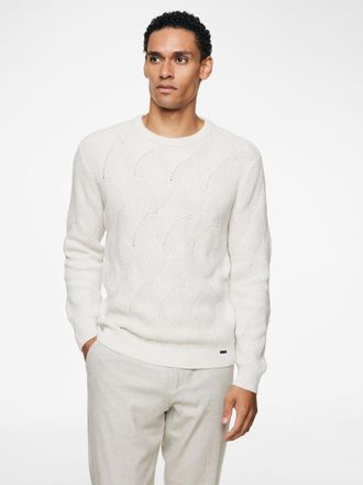 Gentiluomo Off-white ronde hals trui structuur