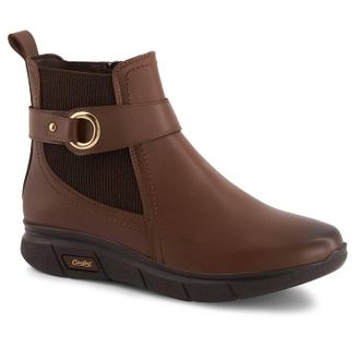Andrea Womens Leather Ultra Comfort Booties In Brown