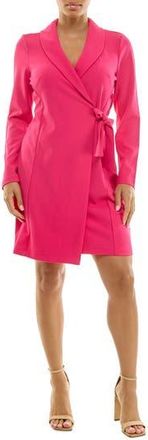 Nina Leonard Long Sleeve Wrap Blazer Dress in Dragon Fruit at Nordstrom Rack, Size X-Large