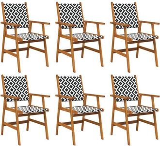 vidaXL Vidaxl - Garden Chairs 6 pcs Solid Acacia Wood