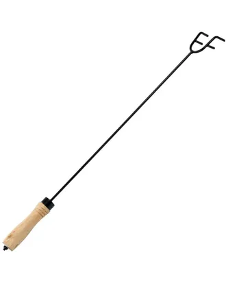 Sunnydaze Fire Poker 26In Steel Fireplace Fire Pit Accessory With Wood Handle