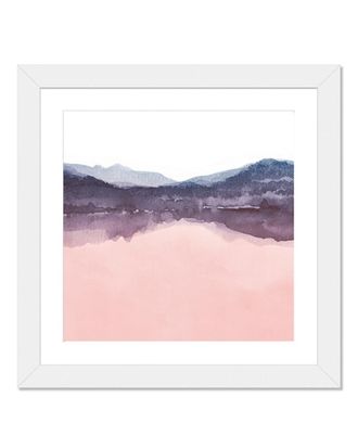 iCanvas Icanvas Watercolor Landscape Iv Indigo & Blush Pink - Square Art Print By Nouveau Prints