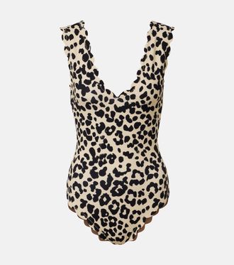 Marysia Swim Ba&ntilde;ador Charleston festoneado estampado